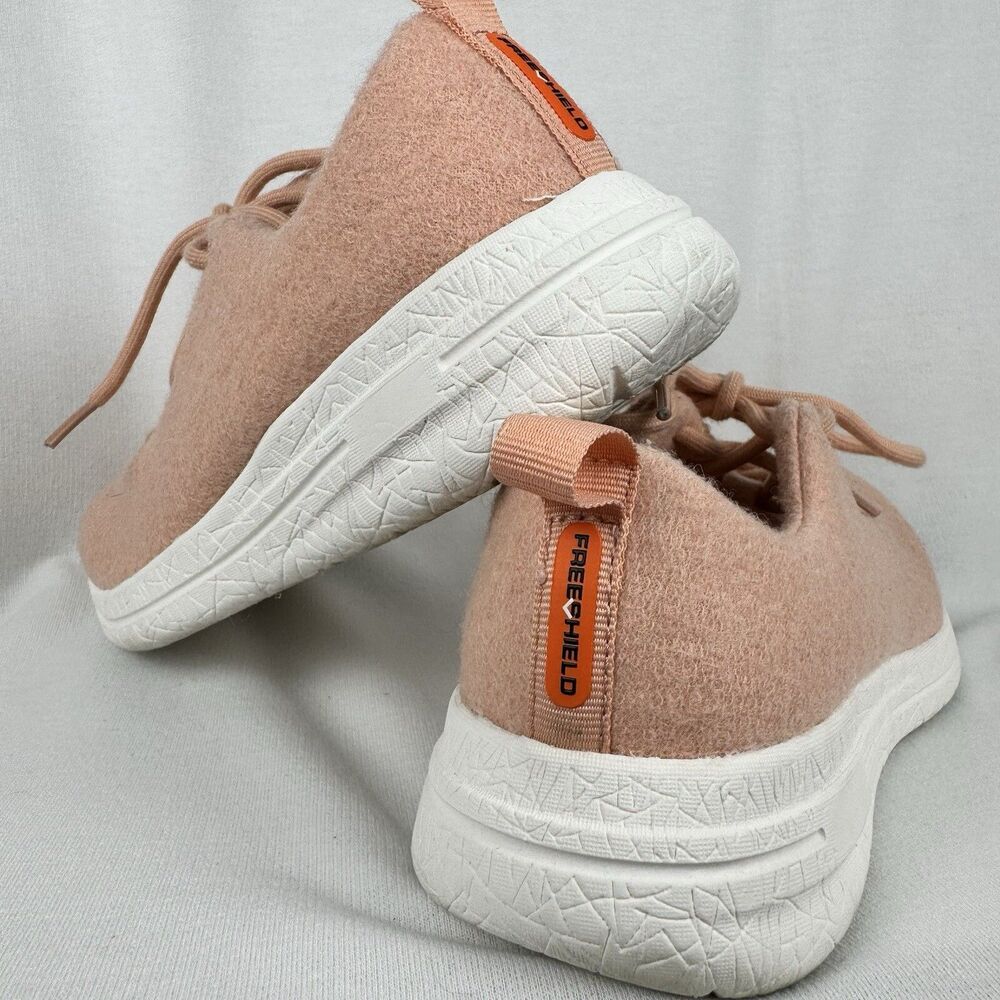 FreeShield Peach Pink Wool Blend Walking Shoes Womens 6.5 Casual Lace-Up Sneaker - Picture 2 of 10